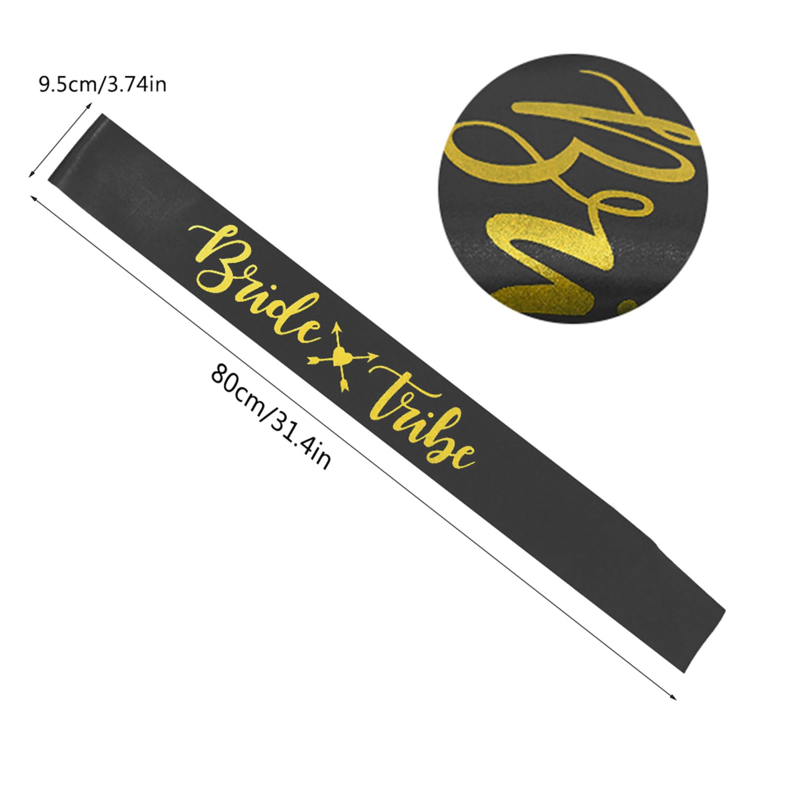 Set Bachelorette Party Decorations:1 Bride to Be Sash and 7 Bride Tribe Sashes, Bridal Shower Decorations, Wedding Party Favors (Black 8 Pcs) - Bridal Shower Supplies 8pcs - Bridal Shower Party 8pcs