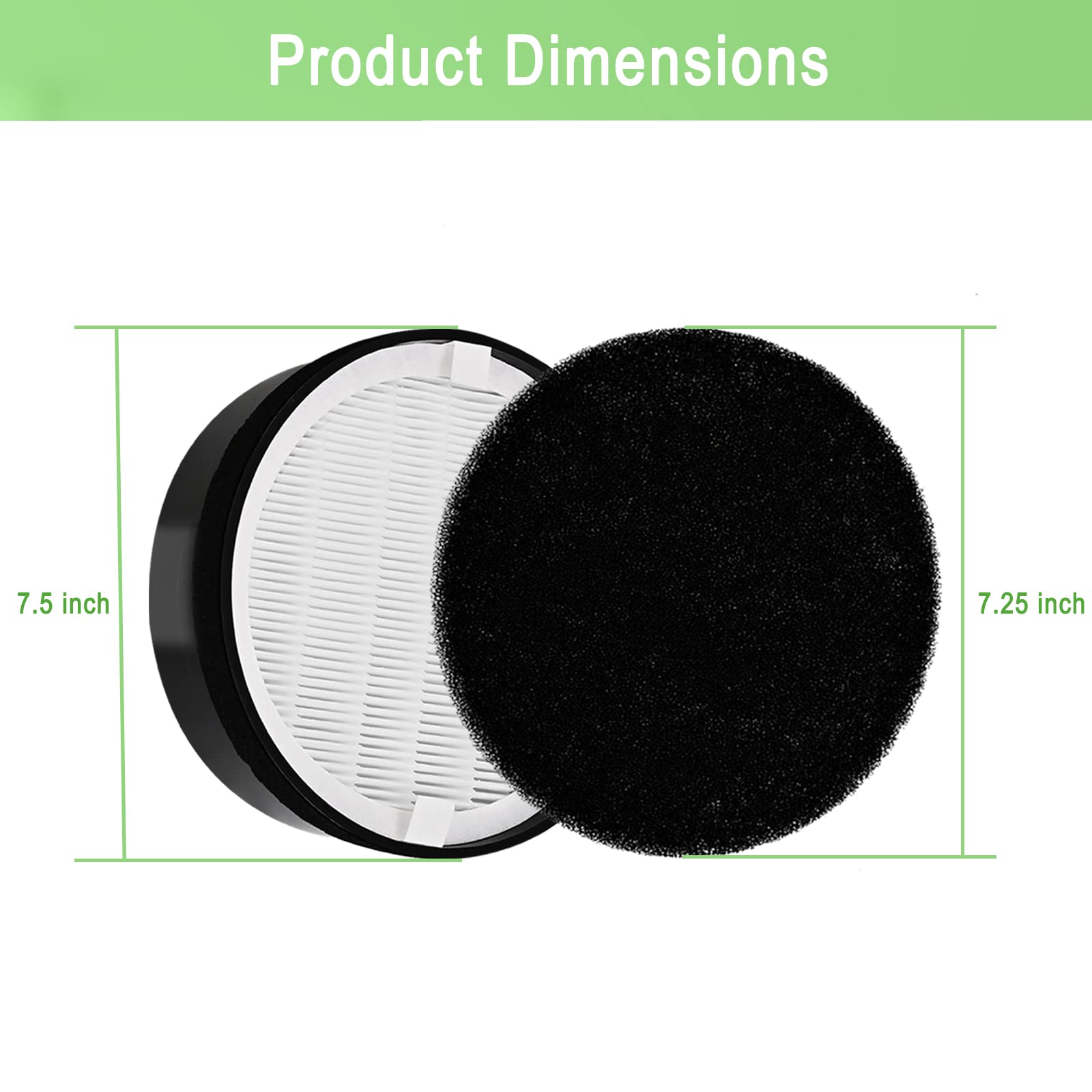 3 Pack LV-H132 Replacement Filter Compatible for LEVOIT LV-H132 Air Purifier LV-H132-RF, H13 True HEPA Filter, Activated Carbon Filter, Replace Part LV-H132-RF