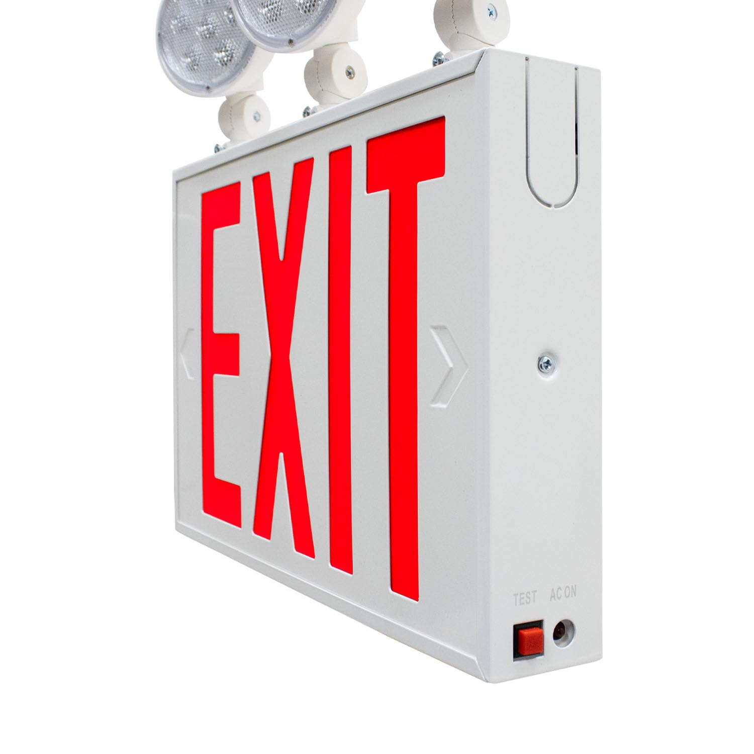 LFI Lights | UL Certified | New York City Approved Combo Exit Sign and Emergency Light | White Housing | Battery Backup