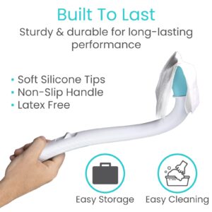 Vive Toilet Aids for Wiping Bottom - Bum Wipe Wand Assist Tool for Toileting - 15" Long Reach Comfort Wiper for Obese, Bathroom Extender - Handicap Assistance for Personal Hygiene for Adults, Seniors