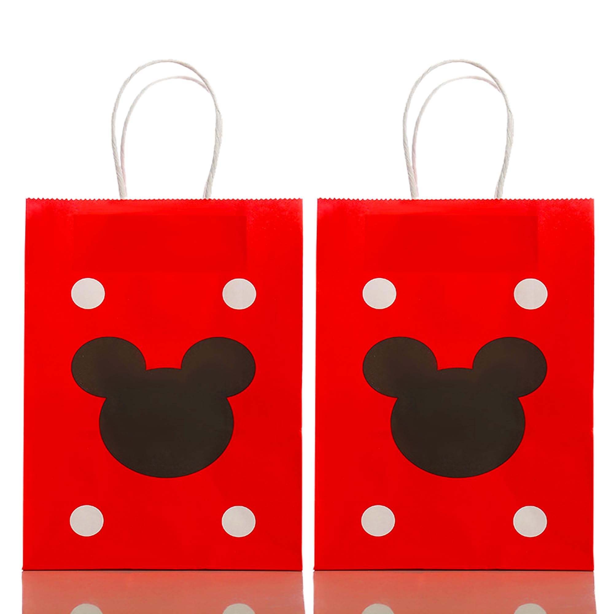 JAROVOKUWO 24 Pcs Cartoon Mouse Party Favor Treat Bags Gift Bags,Cake Snack Goody Cardboard Bags for Kids Mouse Theme Baby Shower Birthday Party Decorations Supplies