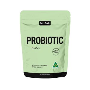 probiotic for cats & kittens - cat probiotic powder for hairball prevention, digestive support, immune health, prebiotics, and diarrhea relief - suitable for indoor cats & kittens - 60 scoops