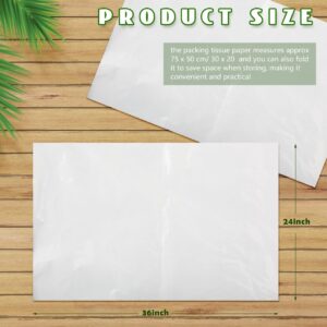 RYKOMO 100 Sheets 24 x 36 Inch Acid Free Archival Tissue Paper Unbuffered No Acid Paper White No Lignin Free Packing Tissue Paper for Preserving Clothing Storage Textiles Present Wrap