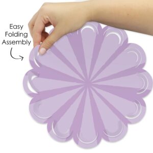 Big Dot of Happiness Purple Stripes - Simple Party Round Table Decorations - Paper Chargers - Place Setting For 12