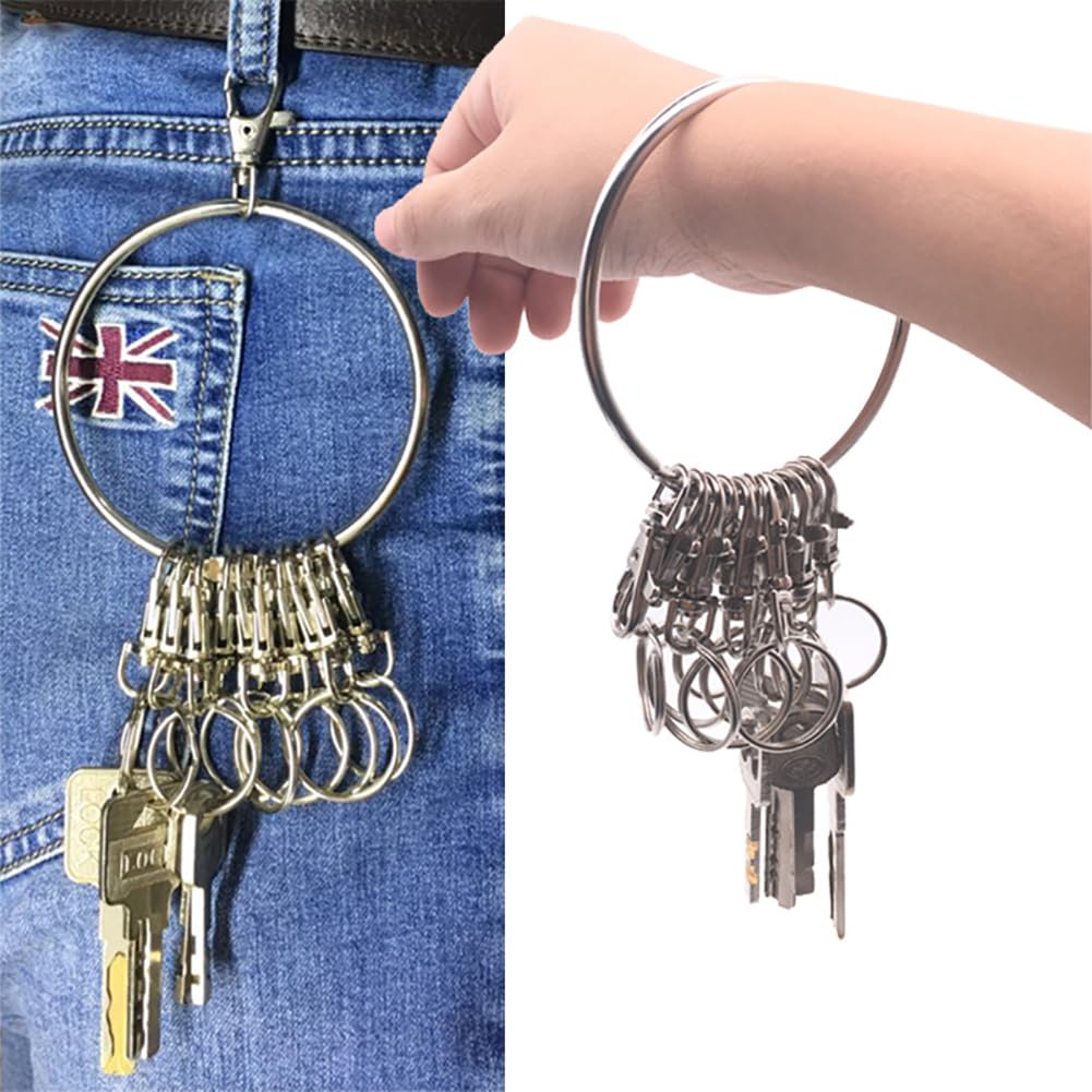 GSHLLO Metal Key Ring Organizer Multiple Keychain Holder Janitor Key Ring Portable Key Holder Chains for Key Management B