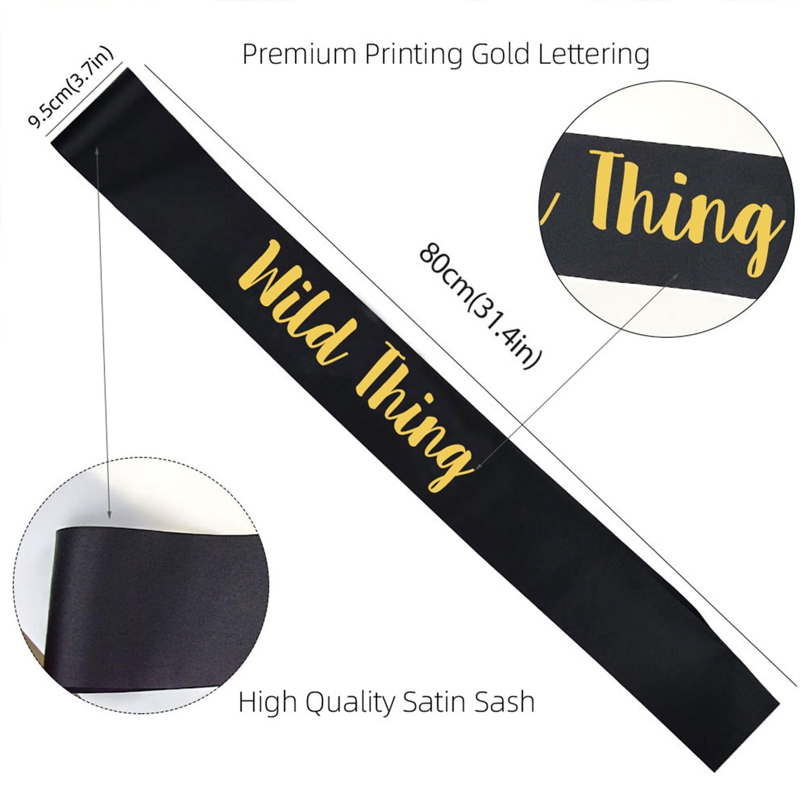 Bachelorette Sash Set (7 pcs) - Bride to Be Sash Bachelorette Party Decorations - Bride and Bridesmaid Sashes for Bachelorette party decorations (Black, Gold letters). Ideal Bridal Shower Supplies