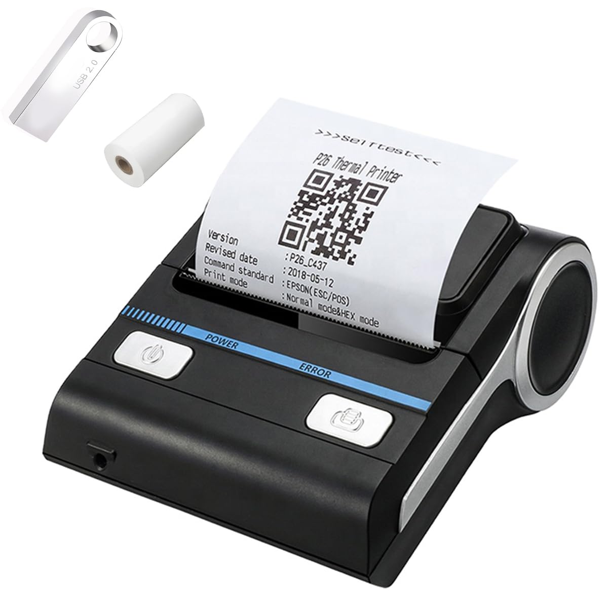 GZGYNADAST 80mm Bluetooth Portable Thermal Receipt Printer,only Compatible with Android/Windows, Can't Support iOS/ipad/MAC,3 inch Ticket Wireless Android Bill Invoice Printer for Small Business