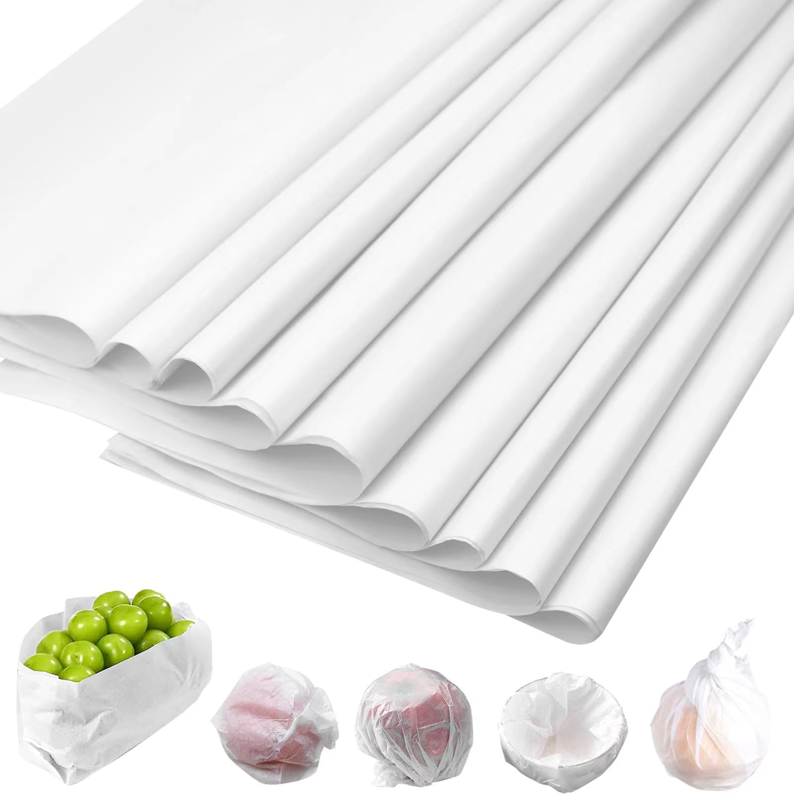 RYKOMO 200 Sheets 15 x 20 Inch Acid Free Archival Tissue Paper, Unbuffered No Acid Paper White No Lignin Free Packing Tissue Paper for Preserving Storage Textiles Linens Present Wrap (White)