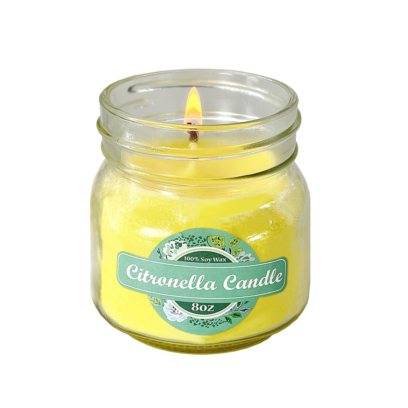 Citronella Candles Outdoor 2 Pack,16oz Large Citronella Candles Set Organic Soy Candles, Citronella Candles Indoor,Mason Jar Candles for Garden,Patio,Yard,Home Balcony,Backyard,Home, Summer Camping