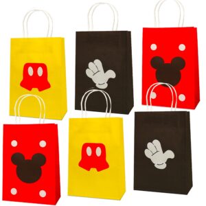 jarovokuwo 24 pcs cartoon mouse party favor treat bags gift bags,cake snack goody cardboard bags for kids mouse theme baby shower birthday party decorations supplies