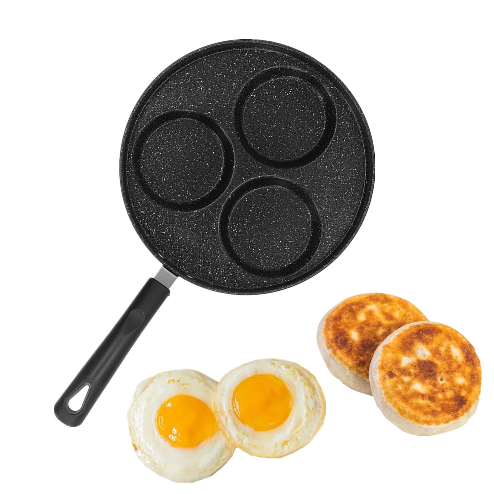 Cyrank Cast Iron 3 Cups Non-Stick Omelet Pan, Electric Stovetop Compatible, Easy to Clean