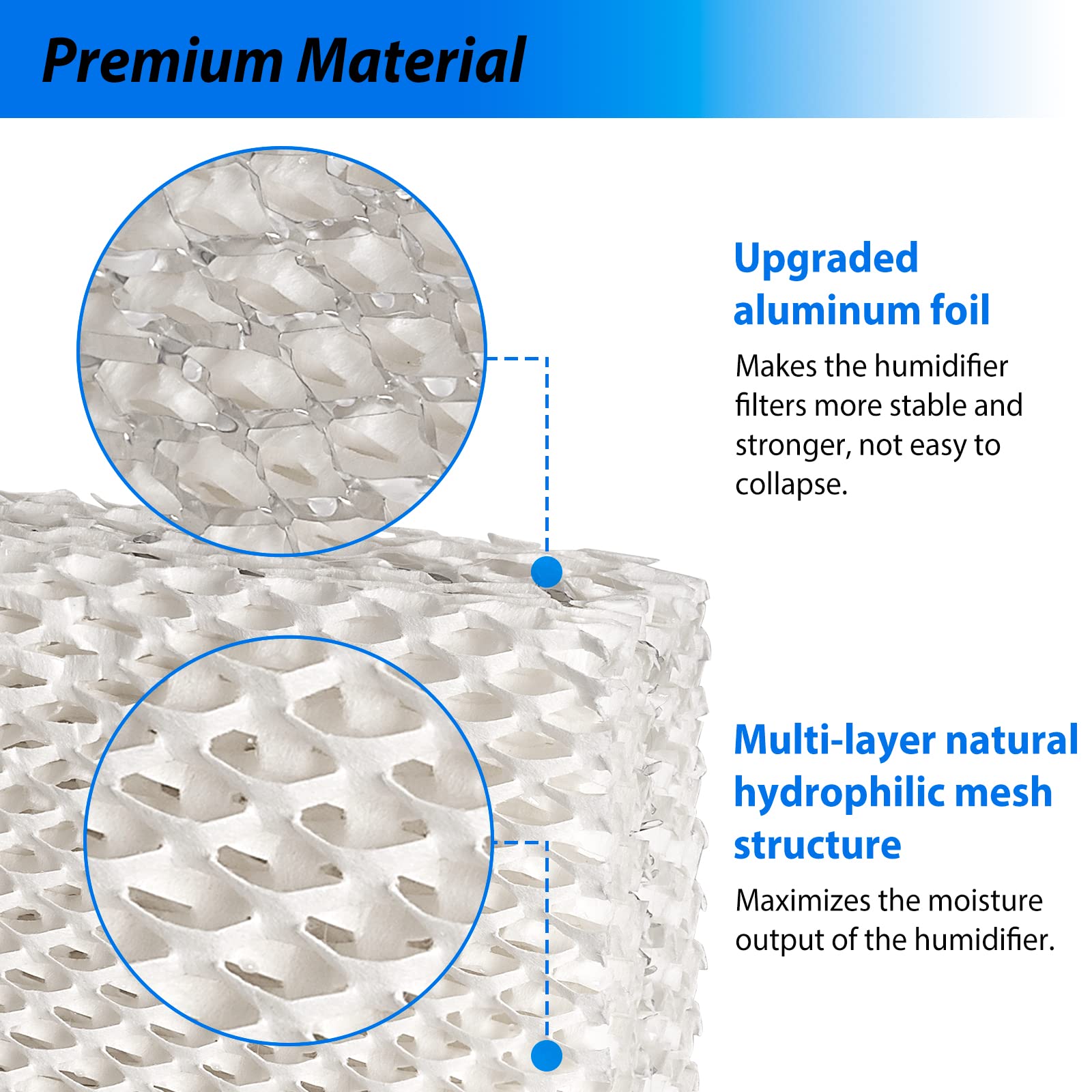 Jowlawn Humidifier Filter Replacement- 4 Pack WF813 Humidifier Wick Filter Compatible with Equate EQ 2119-UL, Relion RCM-832 RCM-832N, ProCare PCCM-832N Cool Mist Humidifier Filters