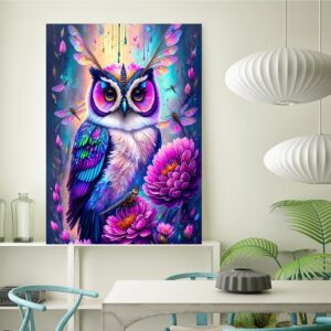 KEUASDV Diamond Painting Kits for Adults, Owl 5D DIY Diamond Art Kits Full Drill Diamond Dots for Gift Wall Decor and Relaxation Gem Arts 12x16 inch