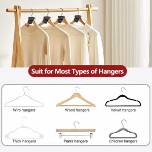 LIZMSIE 30PCS Space Saving Hangers, Upgrade 40Lb(Max) Heavy Duty Hanger Hooks, Space Savers Bear-Shaped with Triangles for Hangers, Plastic Clothes Hanger for Closet Organizer, Black