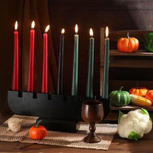 Zubebe 10 Pcs Kwanzaa Kinara Set 3 Red 3 Green 1 Black Kwanzaa Candles Set Black Kwanzaa Kinara Bamboo Table Mat Kwanzaa Candle Holder Wooden Wine Goblet for Kwanzaa Celebration Decoration