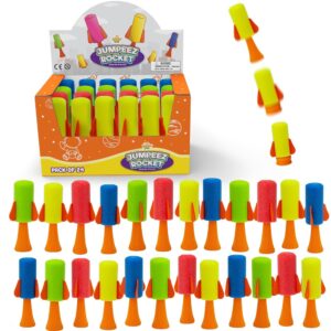 ipidipi toys jumping rockets poppers - spring launcher toys for kids - christmas party favors, stocking stuffers, school prize, classroom games, outdoor fun, birthday toys, random color, pack of 24