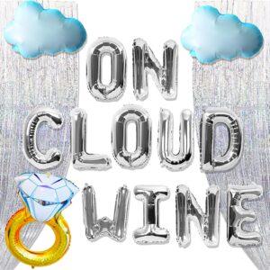 laventy on cloud wine balloon banner bubbly bar banner mimosa bar decorations vino bachelorette party bridal shower