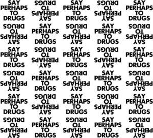 say perhaps to drugs funny wrapping paper set | two 20inx30in folded wrapping papers | unique, hilarious, and original design | funny adult joke gifts (black and white)