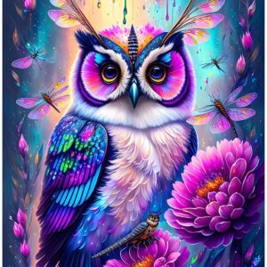 KEUASDV Diamond Painting Kits for Adults, Owl 5D DIY Diamond Art Kits Full Drill Diamond Dots for Gift Wall Decor and Relaxation Gem Arts 12x16 inch