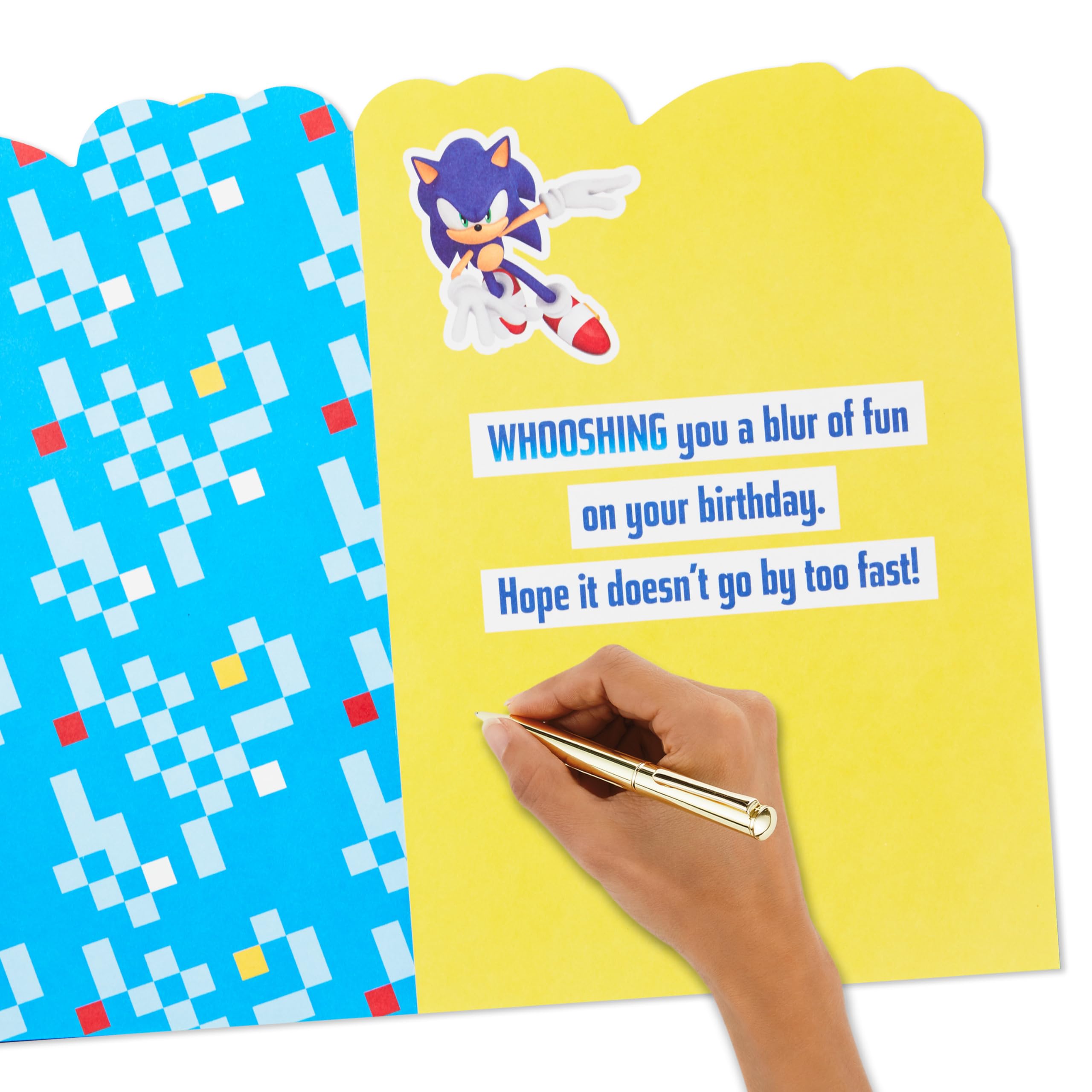 Hallmark SEGA Sonic the Hedgehog Birthday Card for Kids, Teens, Video Gamers