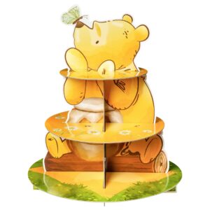 z1juce winnie dessert holder 3 tier winnie party dessert holder winnie theme cardboard cake stand for birthday party decorations winnie cupcake display for boys girls birthday party supplies