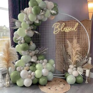 PartyWoo Beryl Green Balloons, 50 pcs 12 Inch Boho Green Balloons, Dusty Green Balloons for Balloon Garland or Balloon Arch as Birthday Decorations, Party Decorations, Wedding Decorations, Green-F32