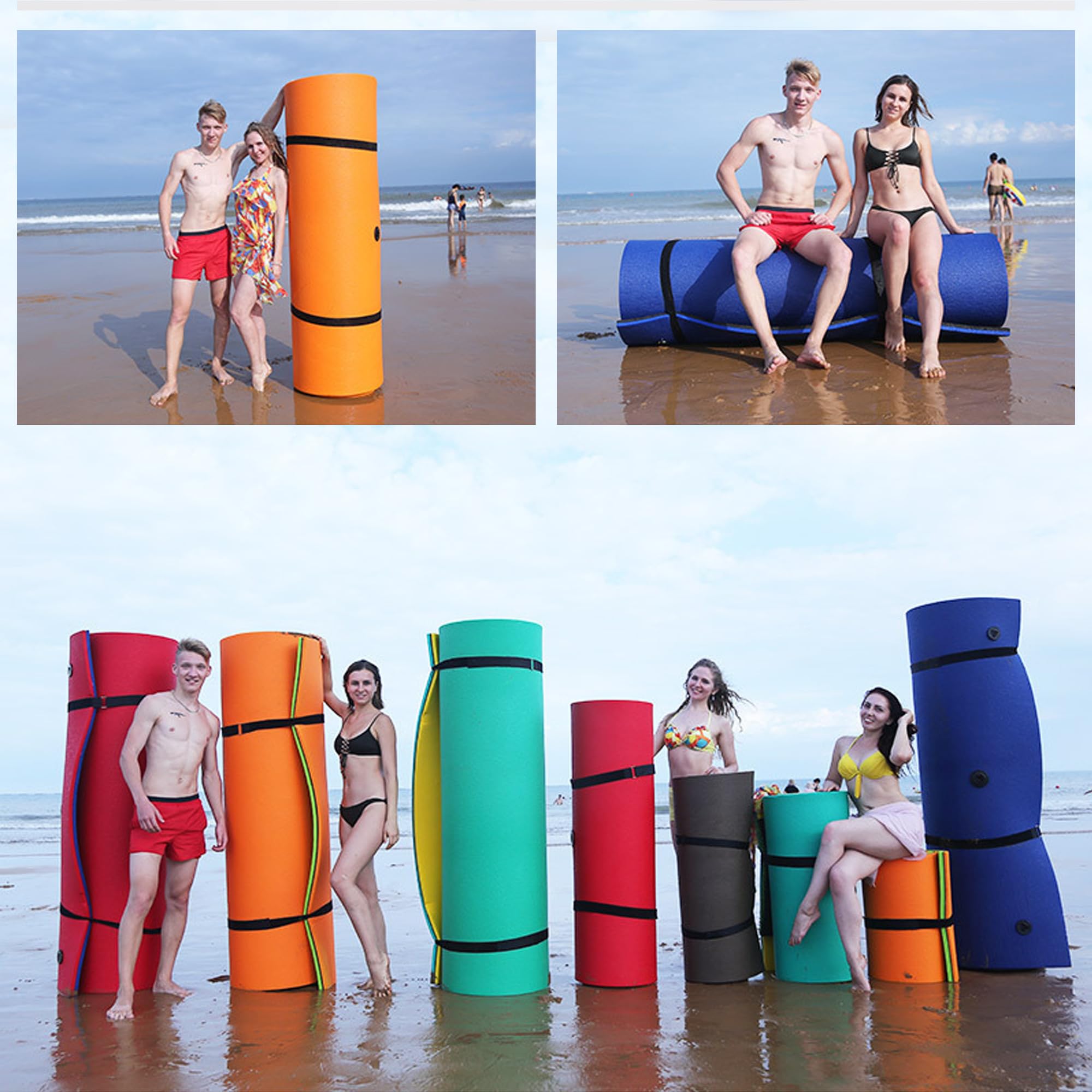 3 Pcs Floating Water Mat Straps, Floating Water Pad Straps Reusable Securing Straps for Storing Mats Up to 18 Feet Long or Shorter, Floating Mat Accessories, Storage Straps (Securing Straps)