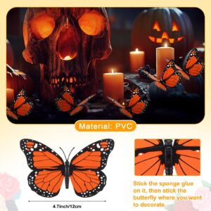 30 Pcs Day of the Dead Decorations Set Altar De Ofrendas Marigold Garland Mexican Banners Serape Tablecloth Skull Hanging Swirl Monarch Butterfly for Dia De Los Muertos Fiesta Party(Orange)