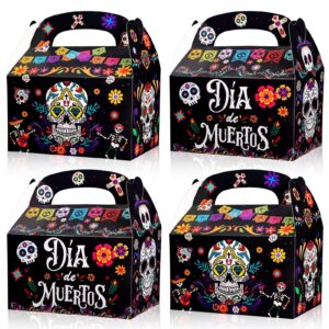 howaf halloween dia de los muertos gift boxes,12 pcs day of the dead sugar skull treat boxes for dia de los muertos mexican themed party decoration supplies