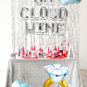 LaVenty On Cloud Wine Balloon Banner Bubbly Bar Banner Mimosa Bar Decorations Vino Bachelorette Party Bridal Shower