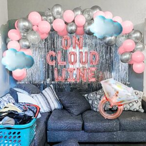 LaVenty Rose Gold On Cloud Wine Bachelorette Decorations Bubbly Bar Banner Mimosa Bar Decorations Vino Bachelorette Party Rose Bridal Shower Decorations