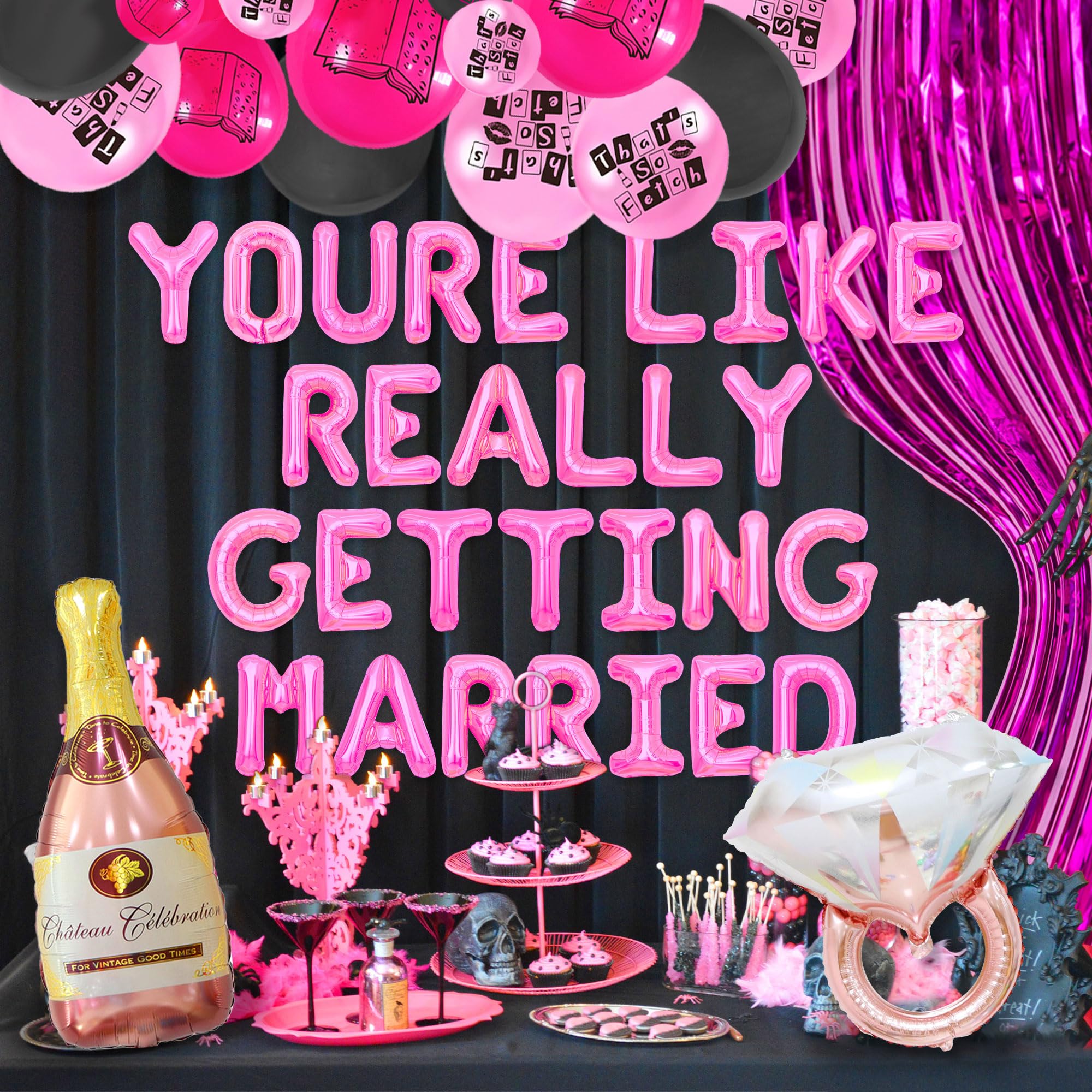 LaVenty Youre Like Really Getting Married Balloons Mean Girls Bachelorette Decoration Burn Book Decoration Mean Girls Bridal Shower Decoration Balloons