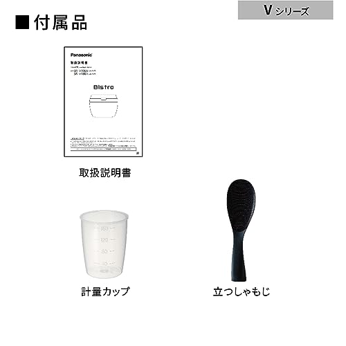 Panasonic Rice Cooker 5.5 Cup Top Model Bistro Craftsmanship AI Pressurized Hot Air Pump Equipped with 2 Maintenance Parts Black SR-V10BA-K AC100V JAPAN IMPORT NEW