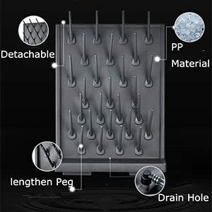 Heytaful Lab Drying Racks Pegboard Bench-top Wall-Mount Laboratory Glassware Polyethylene Cleaning Equipment