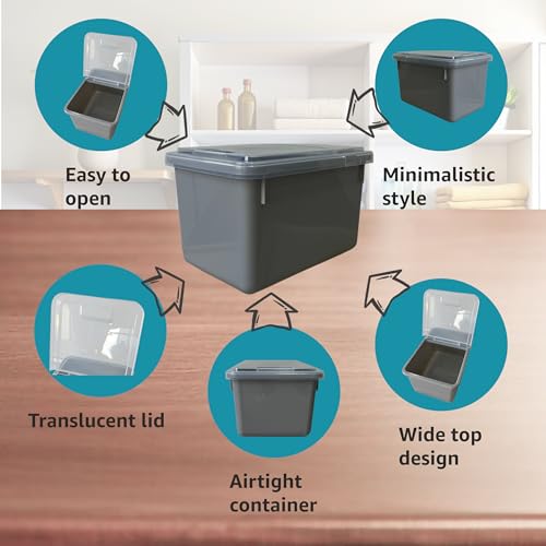 Skywin Laundry Pod Container - Laundry Pod Storage Container for Laundry Room Organization Laundry & Dishwasher Pod Laundry Container (Grey)