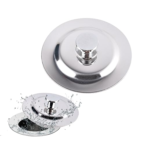 JINGIHE Universal Sink Plug, 38-42mm Bath Plug Replacement, Kitchen Sink Plug, Stainless Steel Bathroom Sink Plugs for Wash Basin, Drain Stopper in Bathtub and Laundry Pods