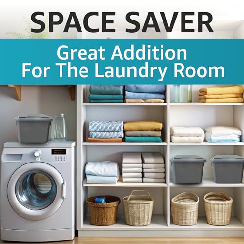 Skywin Laundry Pod Container - Laundry Pod Storage Container for Laundry Room Organization Laundry & Dishwasher Pod Laundry Container (Grey)