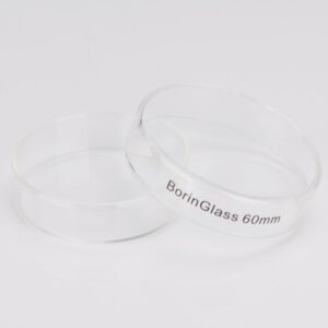 BorinGlass Glass Petri Dishes, Autoclavable Glass Cell Culture Dishes Lab Dishes with Clear Lid, 60x15 mm, Pack of 10