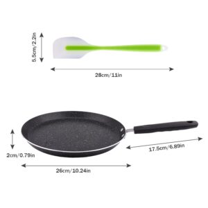 OTJENL Nonstick Crepe Pan, 11 Inch Griddle Pan with Scraper & Oil Brush, Griddle Pancake Pan Tortilla Pan, for Cooking Eggs, Frying, Grill, Omelettes, Easy Clean