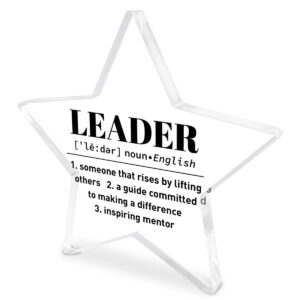 leader appreciation gifts for women men, leader boss birthday christmas day gifts thank you gifts mentor retirement leaving new job farewell gifts, acrylic keepsake desk decor, leader definition