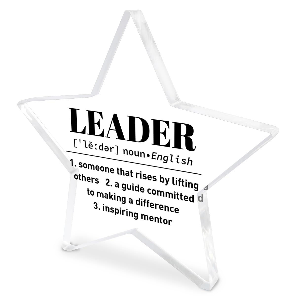 Leader Appreciation Gifts for Women Men, Leader Boss Birthday Christmas Day Gifts Thank You Gifts Mentor Retirement Leaving New Job Farewell Gifts, Acrylic Keepsake Desk Decor, Leader Definition