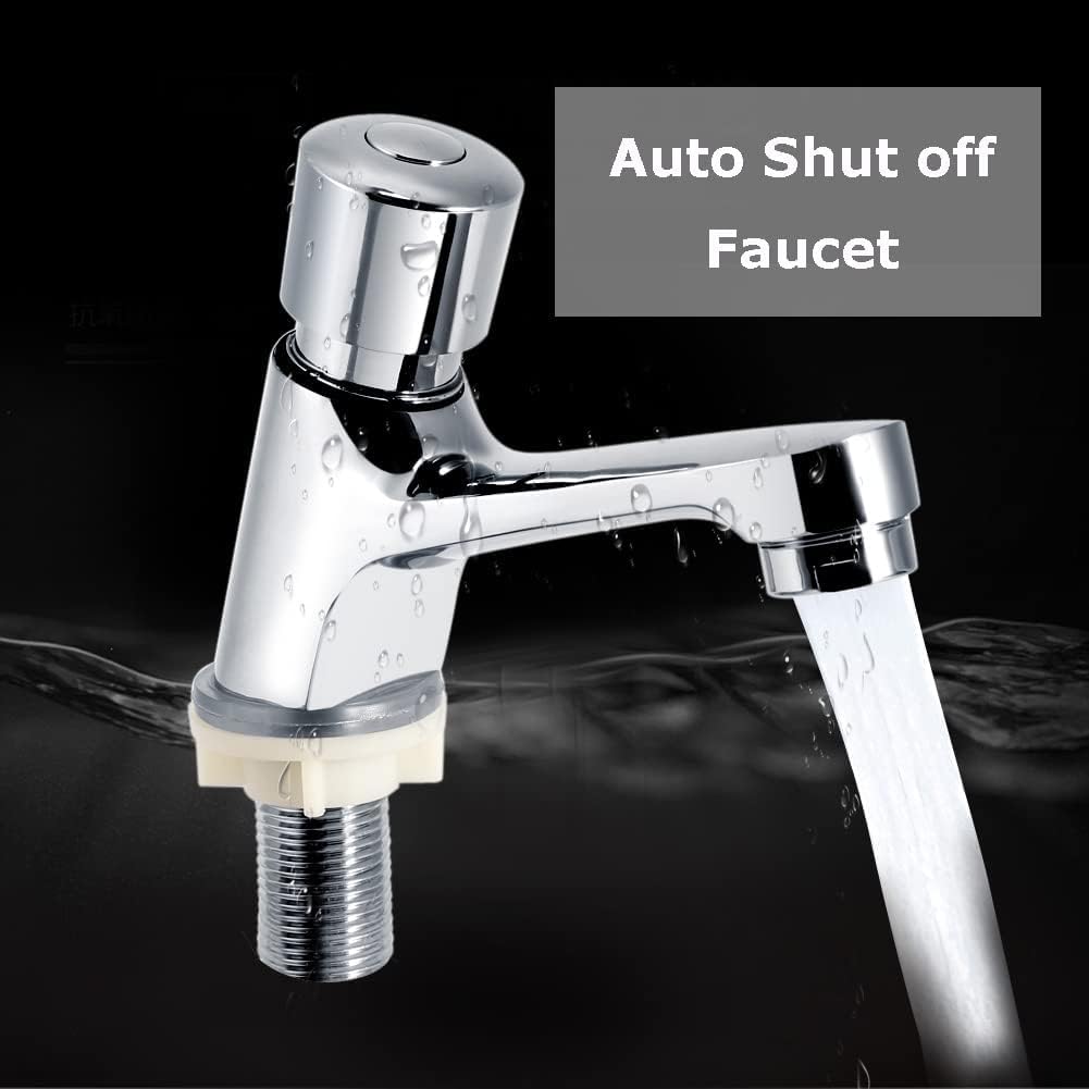 Time Delay Sink Faucet,Public Ktchen Bathroom Chrome Plated Self Closing Water Saving Time Delay Basin Tap Faucet for Home Kitchen, Bathroom, Hotel use