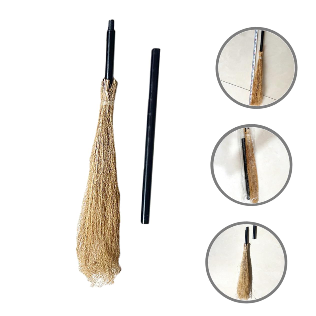 BUTIFULSIC Harry Broomstick Halloween Costume Props Halloween Besom Decor Wizard Broom Props Wizard Cosplay Adult Home Accessories Decor Witch Broomtick Prop Wooden Classic The Witch