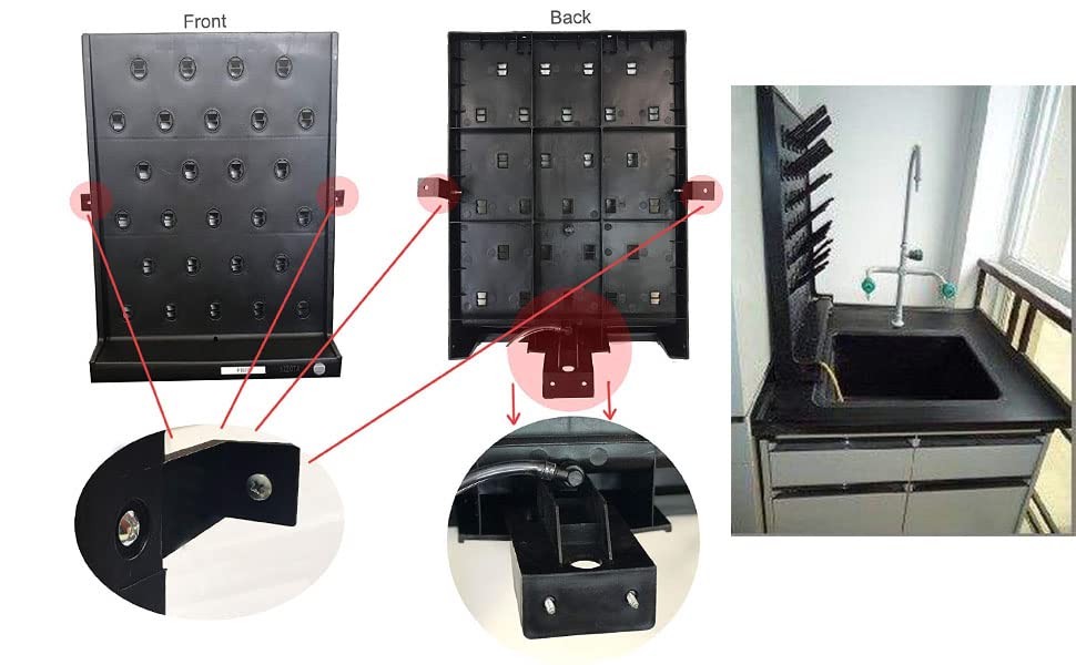 Heytaful Lab Drying Racks Pegboard Bench-top Wall-Mount Laboratory Glassware Polyethylene Cleaning Equipment