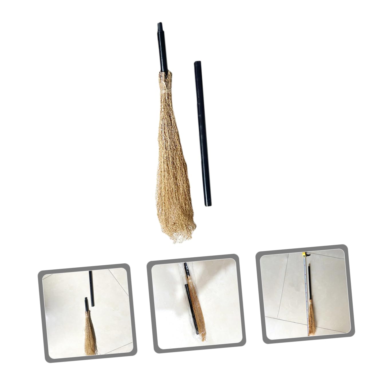 BUTIFULSIC Harry Broomstick Halloween Costume Props Halloween Besom Decor Wizard Broom Props Wizard Cosplay Adult Home Accessories Decor Witch Broomtick Prop Wooden Classic The Witch