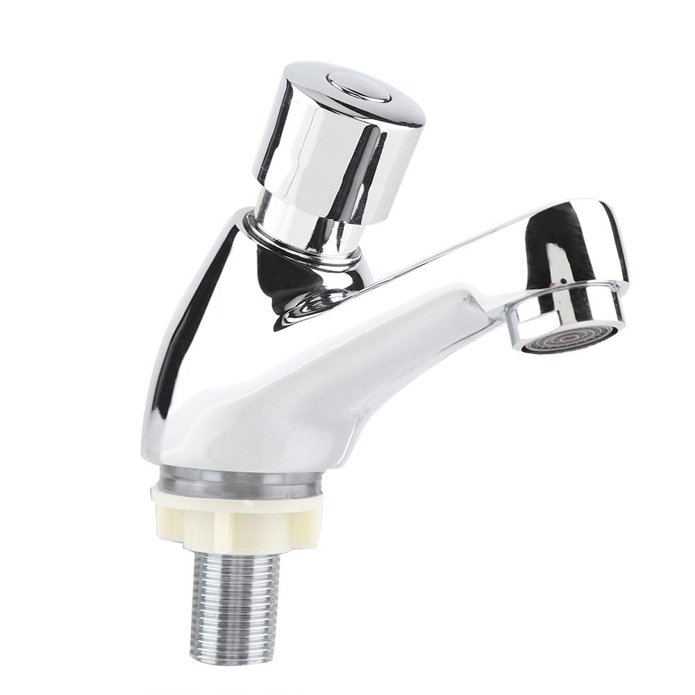 Time Delay Sink Faucet,Public Ktchen Bathroom Chrome Plated Self Closing Water Saving Time Delay Basin Tap Faucet for Home Kitchen, Bathroom, Hotel use