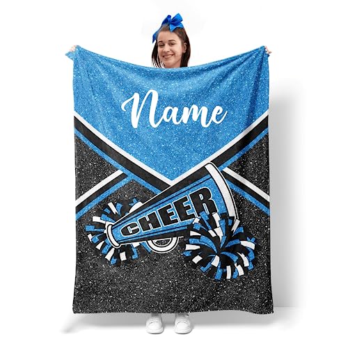 Batorkpl Personalized Cheerleader Gifts Blanket for Girls Custom Cheerleading Gifts with Name Cheer Gifts for Cheerleaders Cheer Gift Cheer Squad Birthday Gift Ideas for Girls