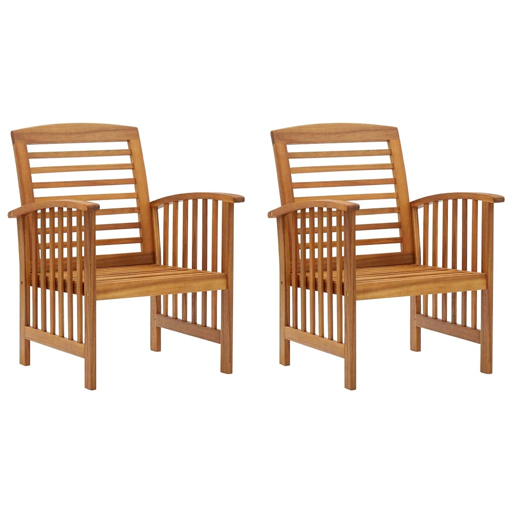 BUKSCYJS Wood Patio Chairs, Garden Chairs, Patio Chairs 2 pcs, Robust and Durable Suitable for Patio, Patio, Garden, Porch, Balcony Solid Acacia Wood