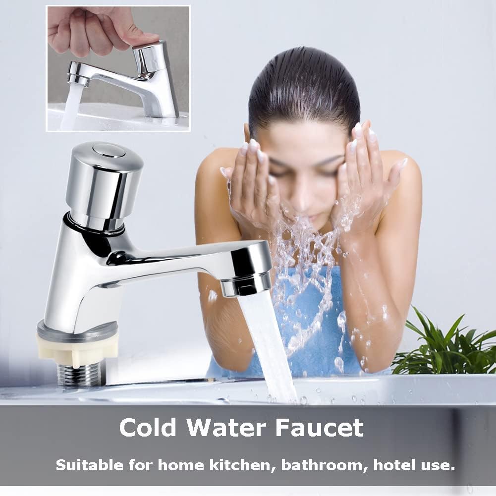 Time Delay Sink Faucet,Public Ktchen Bathroom Chrome Plated Self Closing Water Saving Time Delay Basin Tap Faucet for Home Kitchen, Bathroom, Hotel use