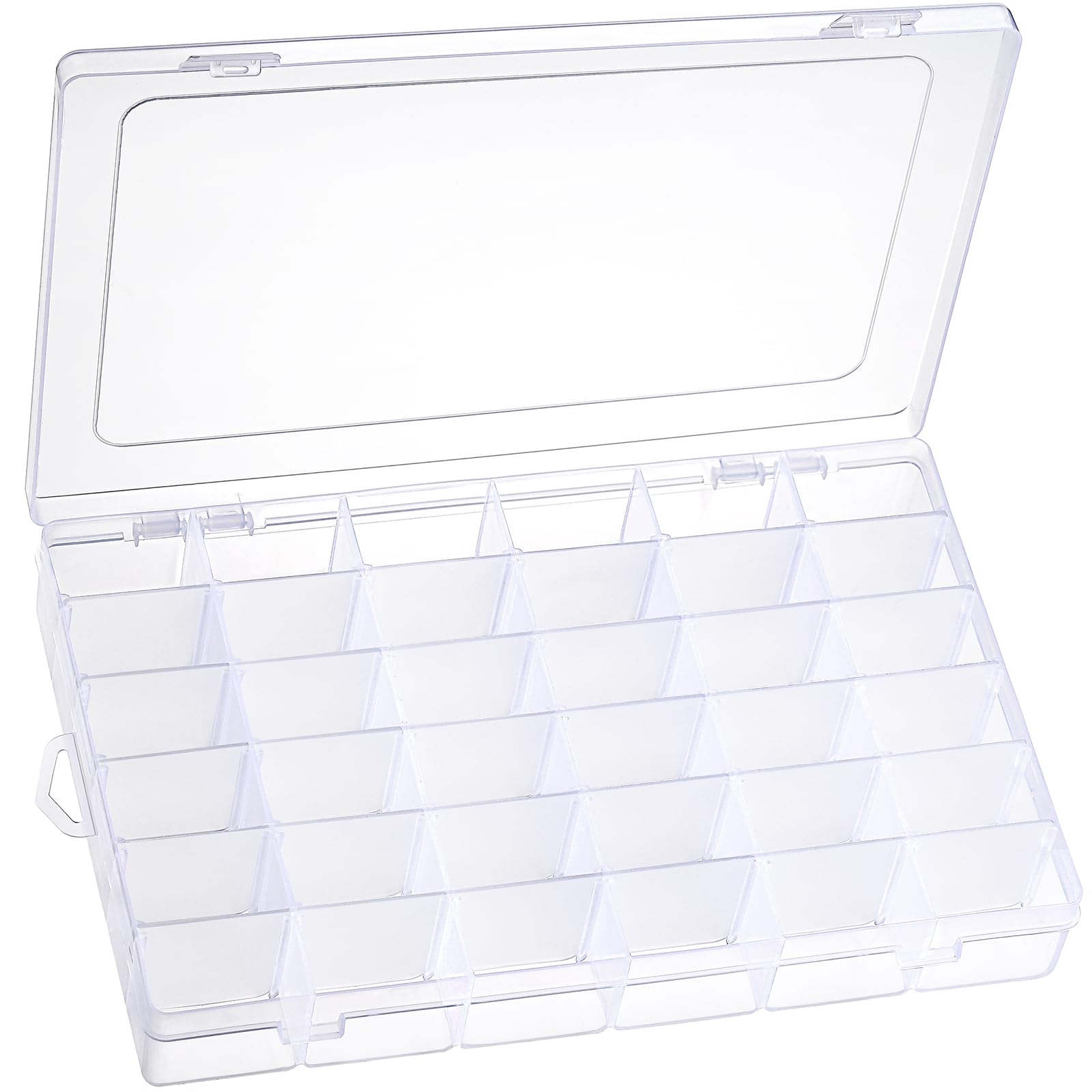 2 Pack 36 Grids Clear Plastic Organizer Box with Adjustable Dividers, Small Craft Organizers and Storage, Compartment Container for Bead, Nail, Jewelry, Art, DIY Crafts, Fishing Tackle, Small Items